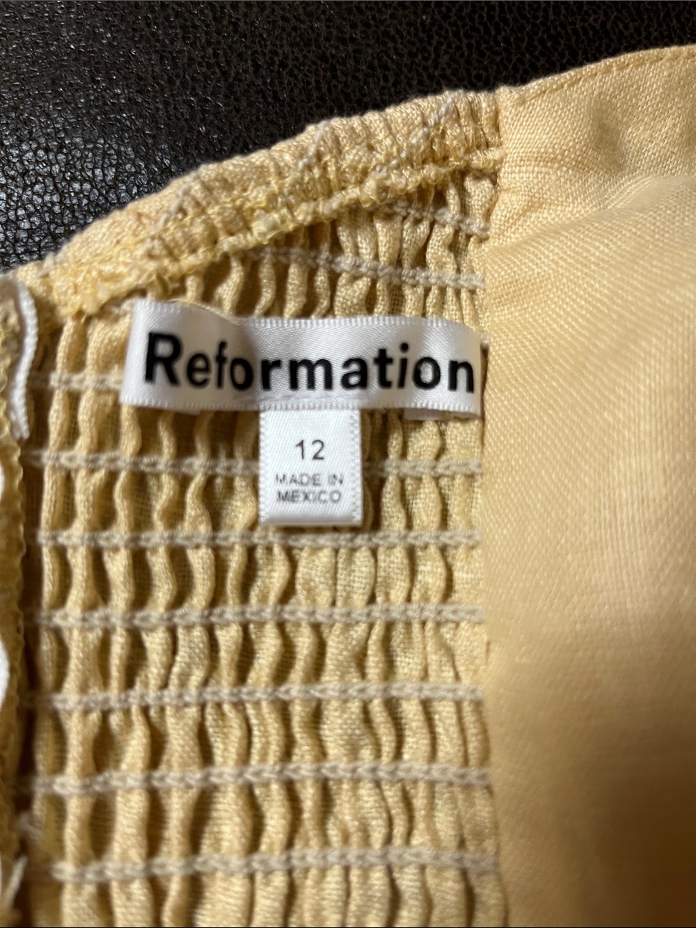 Reformation Davila Linen Dress In Parmesan Boho Milk Maid Prairie - Picture 10 of 12
